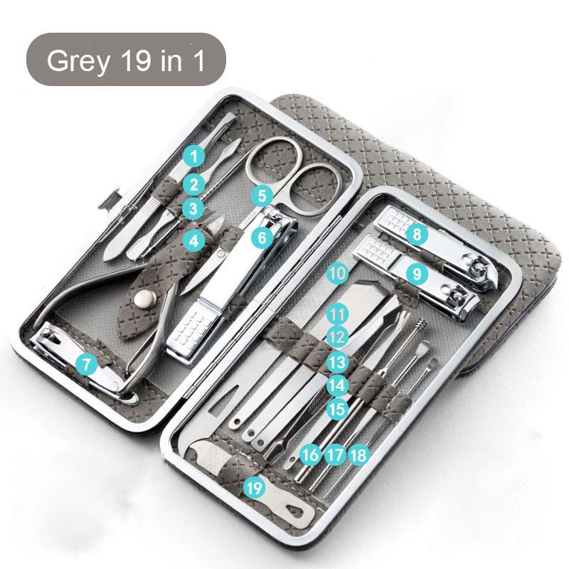 19 In 1 Professional Nail Clippers Pedicure Kit, Manicure Tool Kit Manicure Set, Stainless Steel Manicure Tools