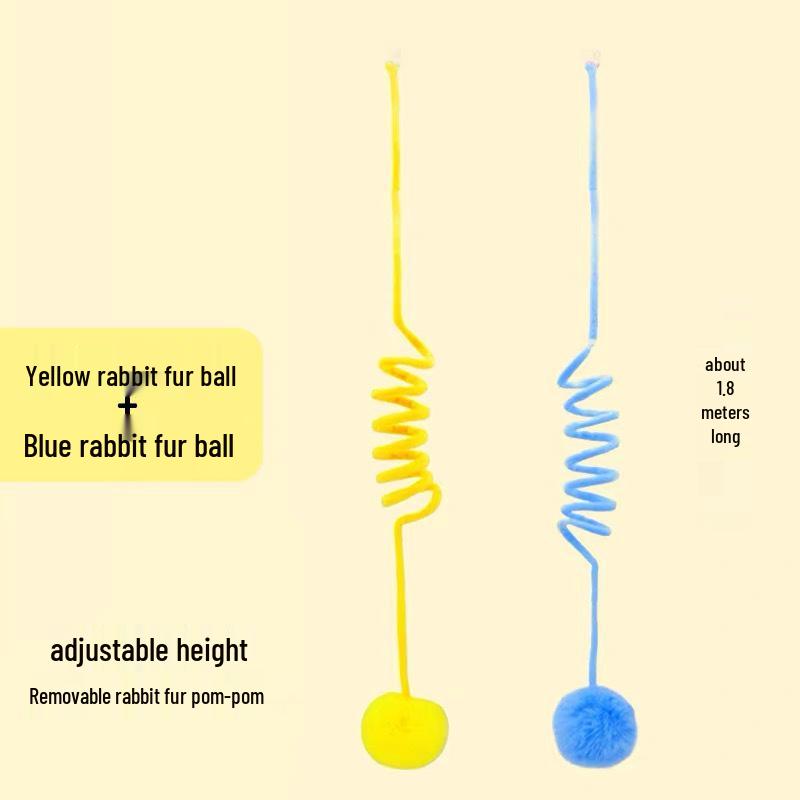 Cat Teasing Stick with Elastic Plush Ball - Self-Entertainment Toy for Kittens