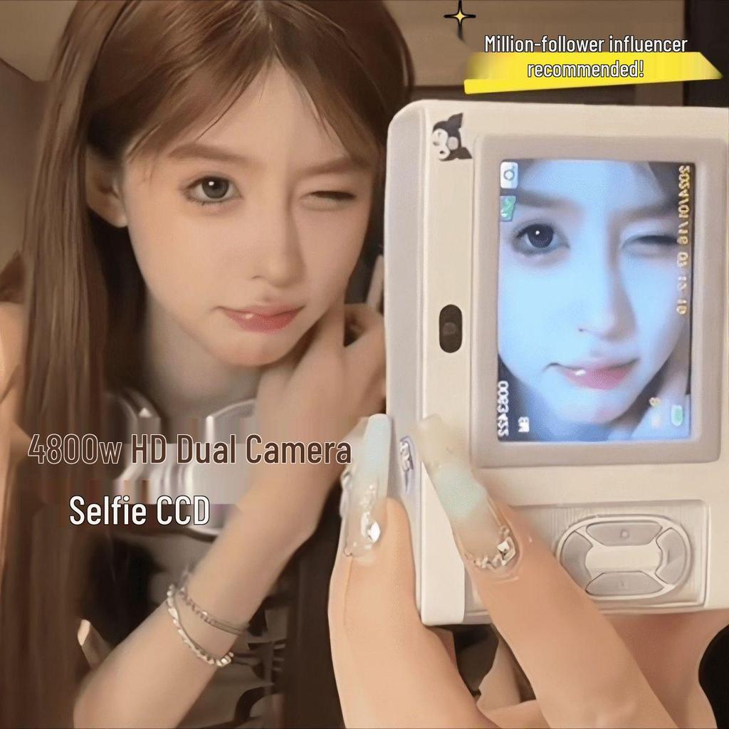 Retro Cute Dual-Camera Student Selfie CCD Digital Camera - Portable Campus Gift