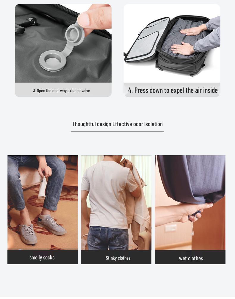 Men's Premium Business Travel Waterproof Backpack with Vacuum Compression