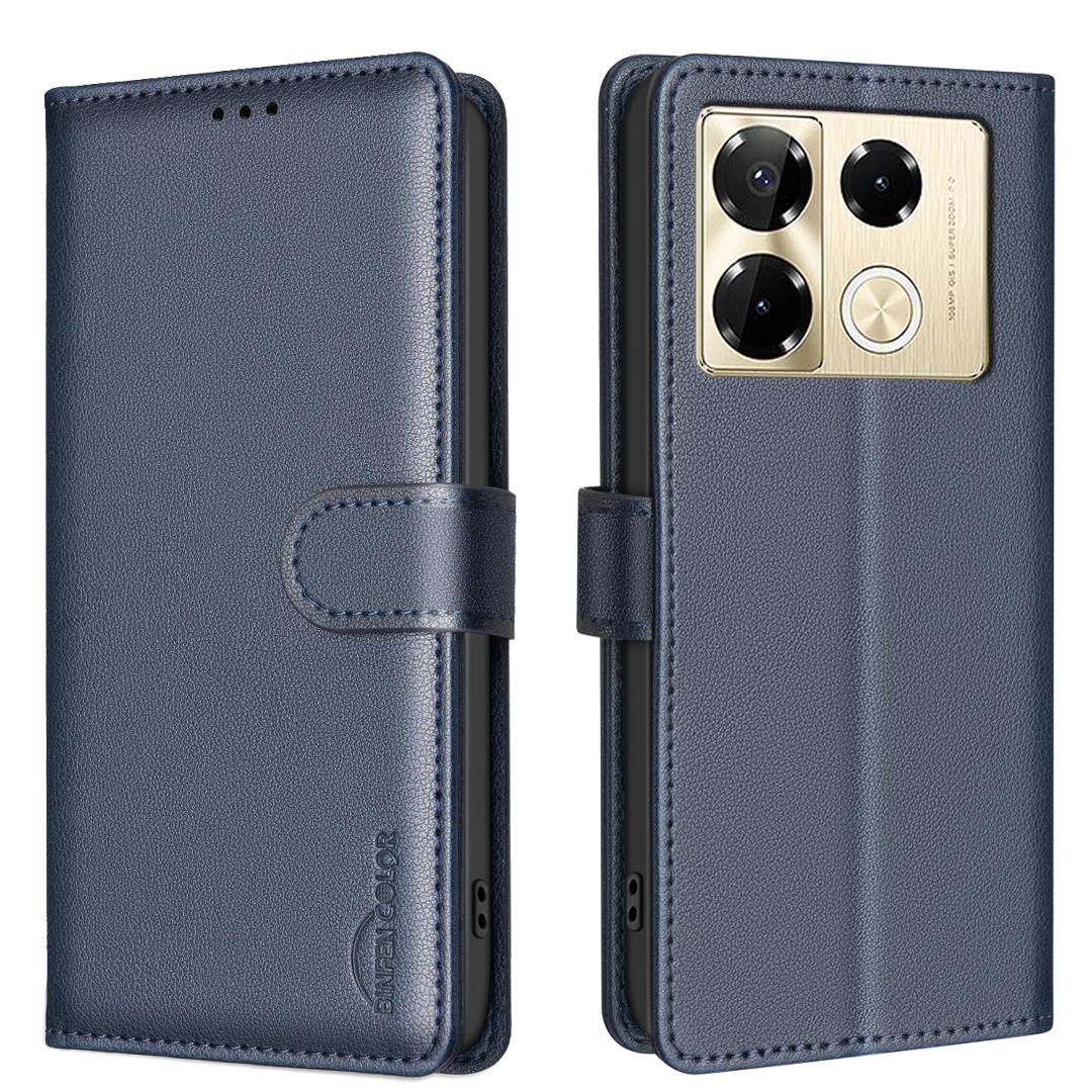 

BINFEN COLOR BF32 For Infinix Note 40 Pro+/Note 40 Pro 4G/5G Stand Case PU Leather Phone Cover Wallet -Rose Gold E