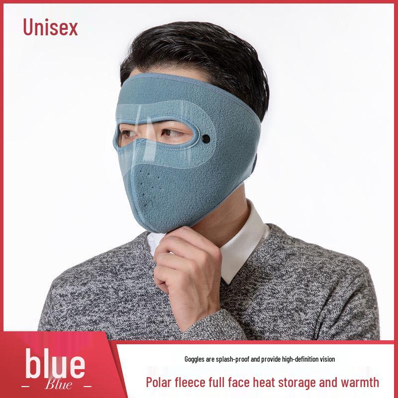 Wiatroodporna i chroniąca przed zimnem maska rowerowa z goglami - Zmywalna, gruba, pyłoodporna, oddychająca ochrona dla mężczyzn i kobiet