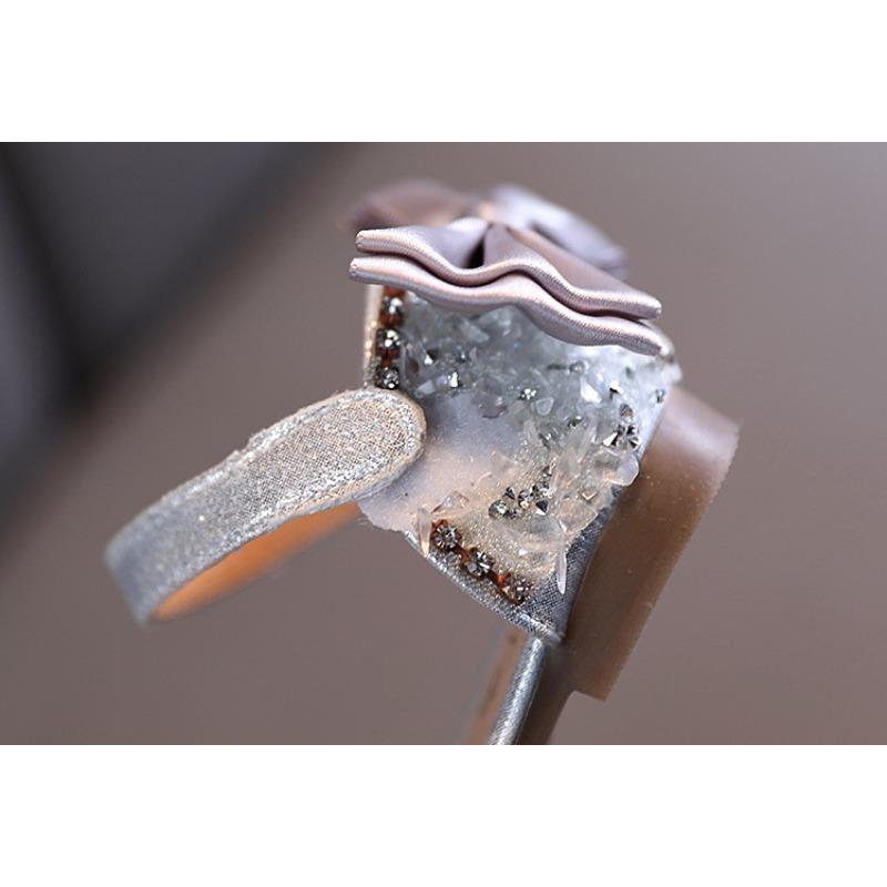 Summer New Korean-style Rhinestone Bow Girls' Sandals Princess Shoes Children's Shoes Spring Style Girls' Leather Shoes Trendy