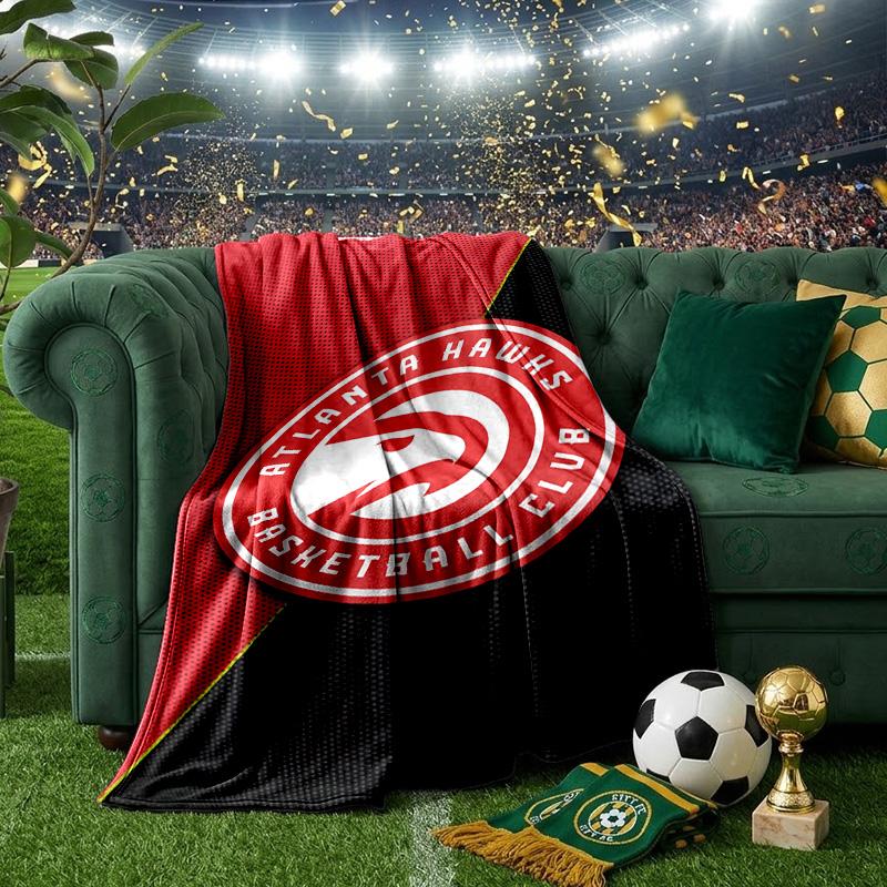 Hawks Basketball Throws Blanket Flannel Blankets Plush for Couch Bed Gifts for Men Women Travel picnic blanket Christmas fan gifts