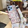 Dirt-resistant Wristband Phone Case For ZTE Blade A73 4G/V50 Smart Anti-knock Cartoon Wrist Strap Phone Holder Soft Case