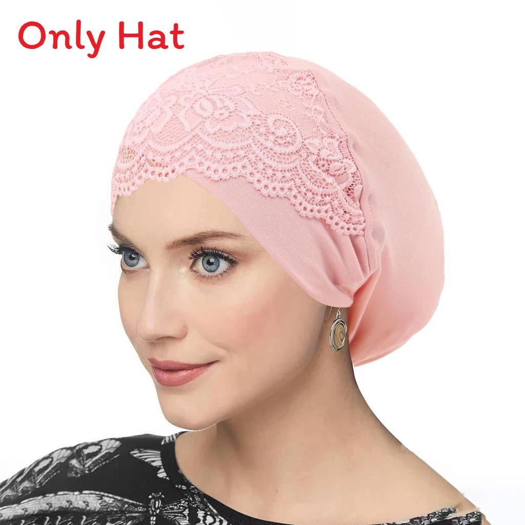 Ladies Lace Cross Headscarf Cap With Soft Lightweight Fabric For Casual Wear