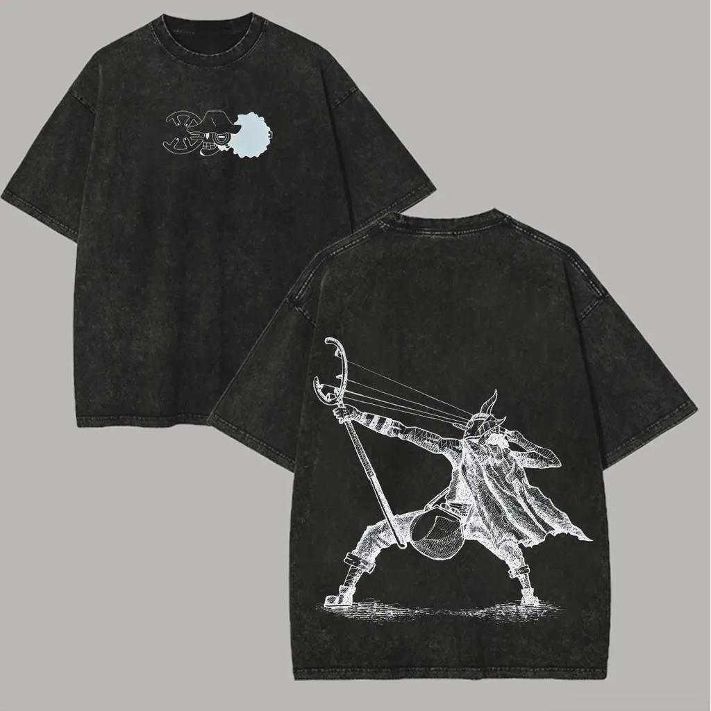 Unisex One Piece Graphic T Shirt Men Women Vintage Wash Cotton Short Sleeve Tee Summer 2026 Y2k Streetwear Oversized Casual Tops