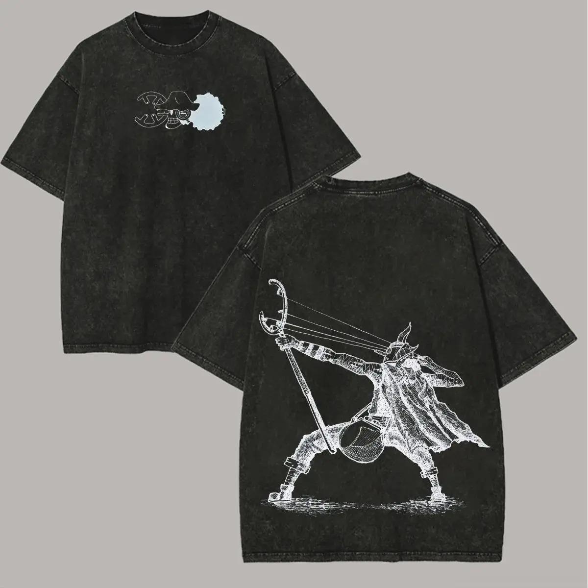 

Unisex One Piece Graphic T Shirt Men Women Vintage Wash Cotton Short Sleeve Tee Summer 2026 Y2k Streetwear Oversized Casual Tops S