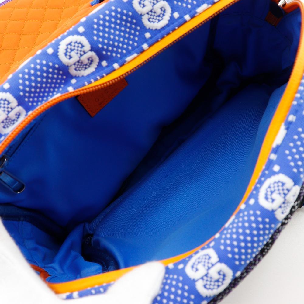 GUCCI GG small bag Backpack Daypack 752100 2WAY waist bag Blue / purple Nylon unisex Used