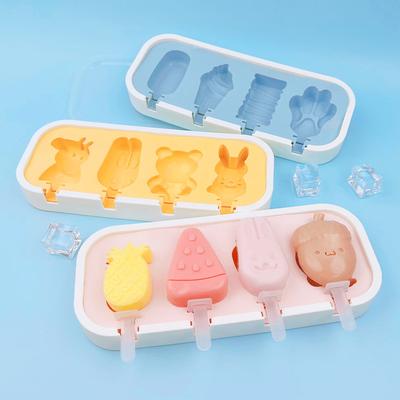 Popsicles Molds Kids Baby Cute Shapes Silicone Mini Popsicle Molds Reusable Ice Kitchen Gadgets Mold Popsicle Maker Cream Tools