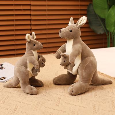 Lebensechtes Känguru Plüschtier Kinderspielzeug Australisches Tier Känguru mit Baby Plüschtiere Lustiges Geschenk Für Kinder