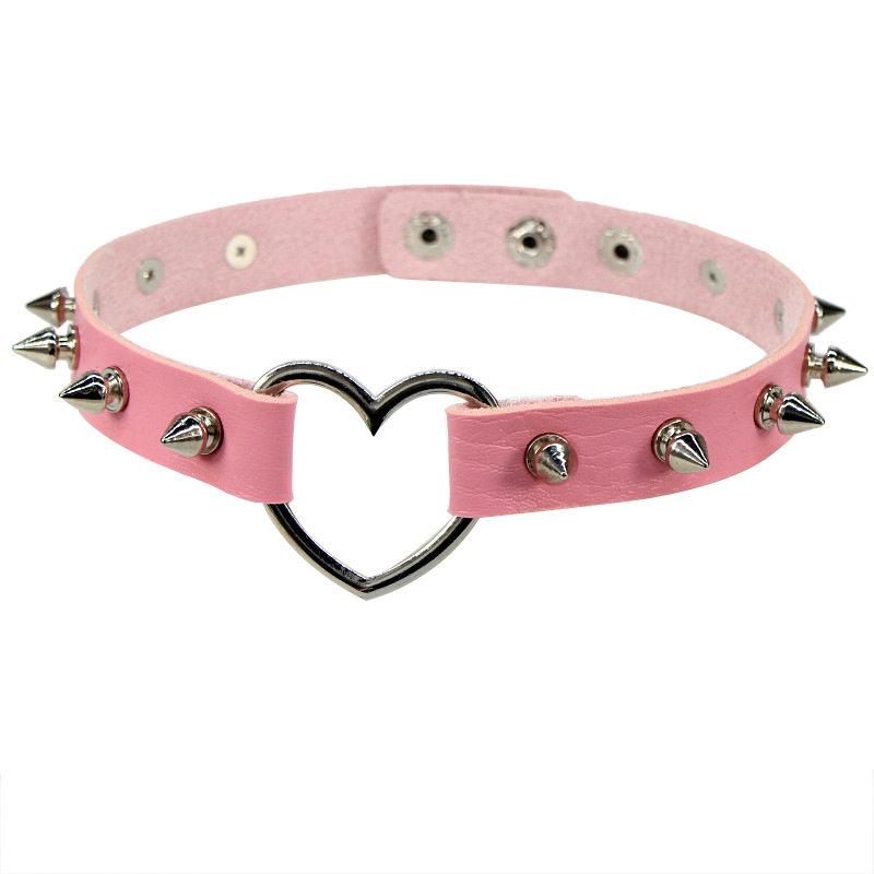 2025 New Women Black Leather Choker Punk PU Leather Round Spike Rivet Collar Studded Necklace Festival Girls Gothic Jewelry