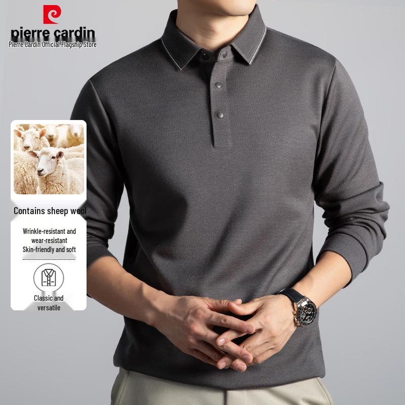 Pierre Cardin Men's Luxurious Merino Wool Heavy Polo T-Shirt