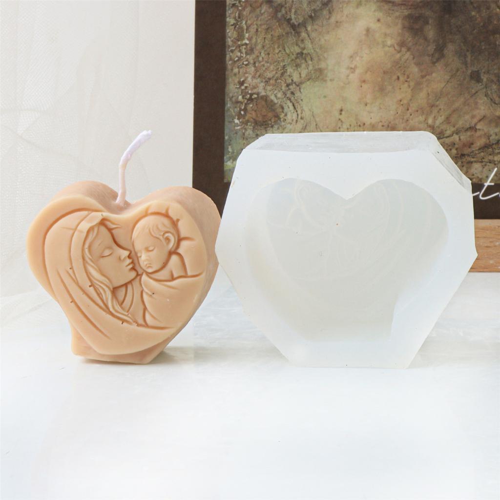 Religious Family Silicone Candle Molds for Candle Soap Christmas Decoration Epoxy Resin Silicone Molds for Art Craft