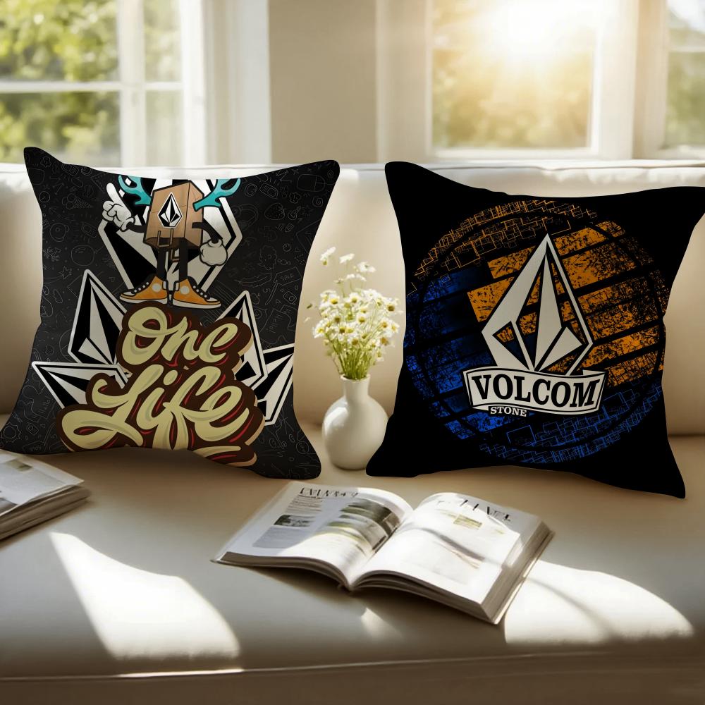 Extreme Sports Stone V-Volcom Cushion Cover Pillowcase Short Plush Invisible Zipper Room Sofa Cushion Cover