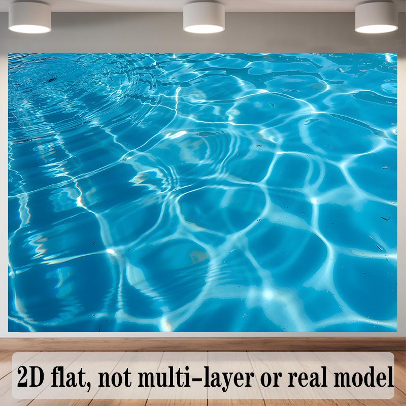 2D-Flachdesign, 1 Stück pro Packung - Schwimmbad-Banner-Dekoration - Bunter Polyester-Hintergrund im Schwimmbad-Thema
