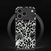 Black & White Floral Lace Glass phone case mobile phones for iphone 17 pro max cover for iPhone 17 16 15 14 13 12 11pm Pro Plus