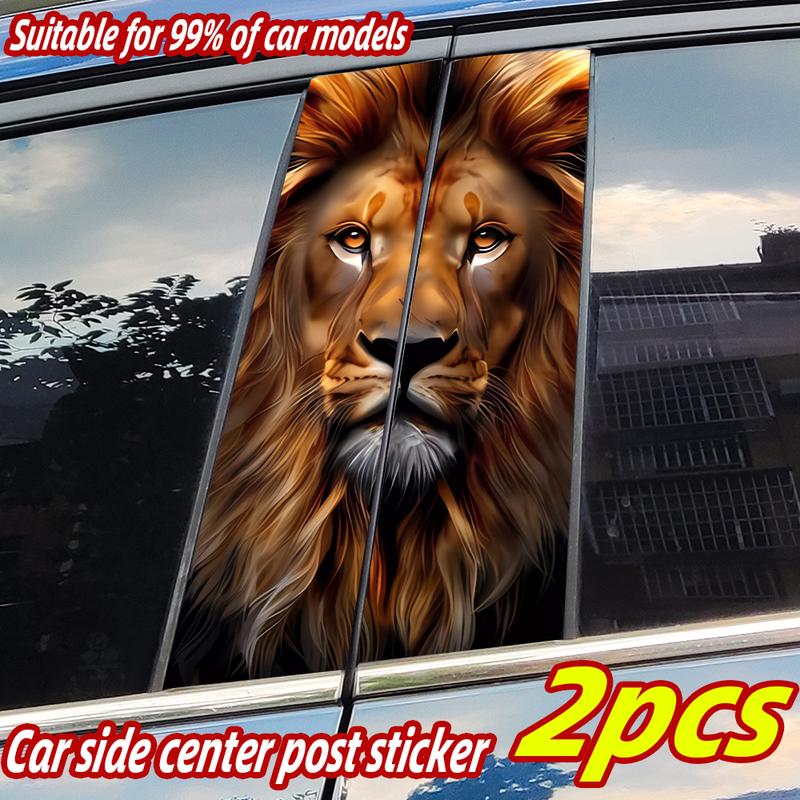 Lion Car Stickers Car B-pillar Decal Waterproof Stickers Auto Center Pillar Sticker Cover Scratches Vehicle Decor Accessories