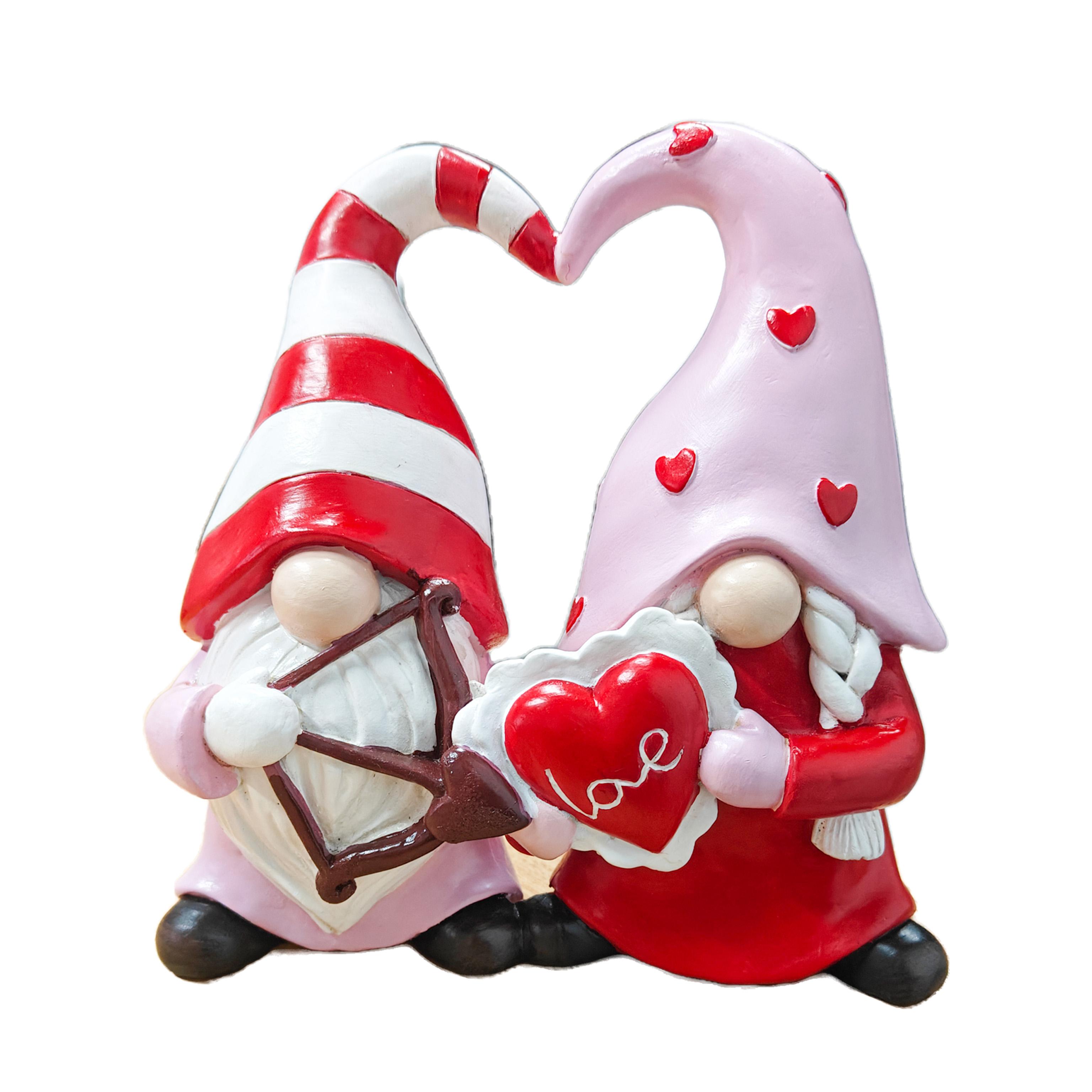 

Valentine s Day Cupid Gnome Couple - Heart-Shaped Decoration with Bow and Arrow, Unique Romance Gift for Lovers, Memorable Home