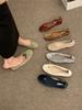 IPPEUM Women Ballerina Shoes Satin Round Toe Mary Janes Ballet Flats