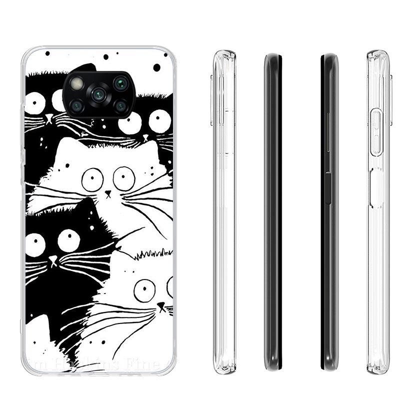 Cat Cute Kitten Cartoon Case Phone Cover for Xiaomi Redmi Note 10 9 9S 8 8T 7 5 Pro Mi 12T 11T 10T 9T 12 11 Lite A3 A2 Trend Fun