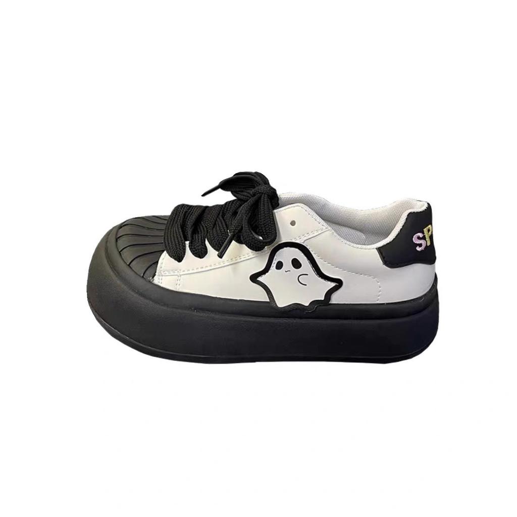 Big Head Niche Original Shell Ghost Board Shoes 2025 New Casual Ugly Cute Bread Big Head Shoes Little White Shoes Thick Sole