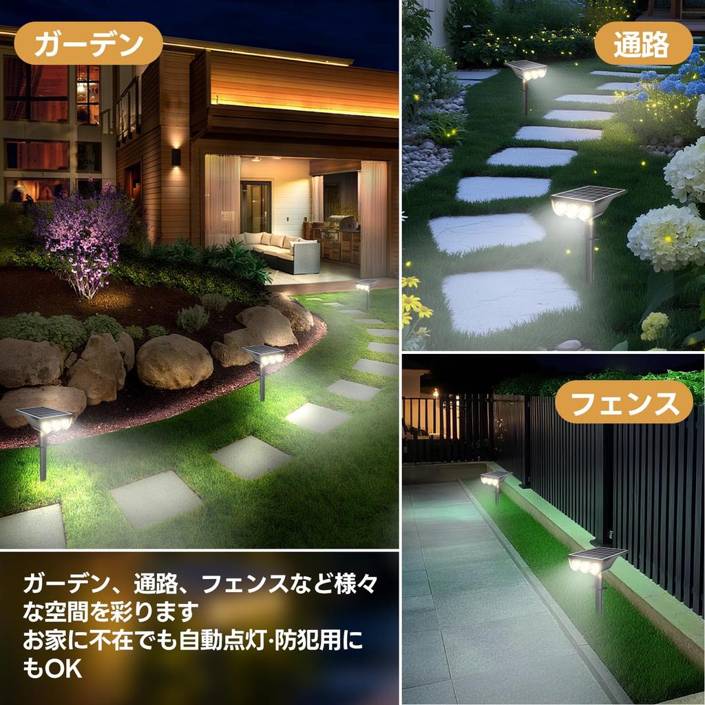 Solar Outdoor Garden 3 Switchable Between Warm White and Neutral Security and Disaster IP55 Ideal for and Parking Set of 2 Lights, Lights,