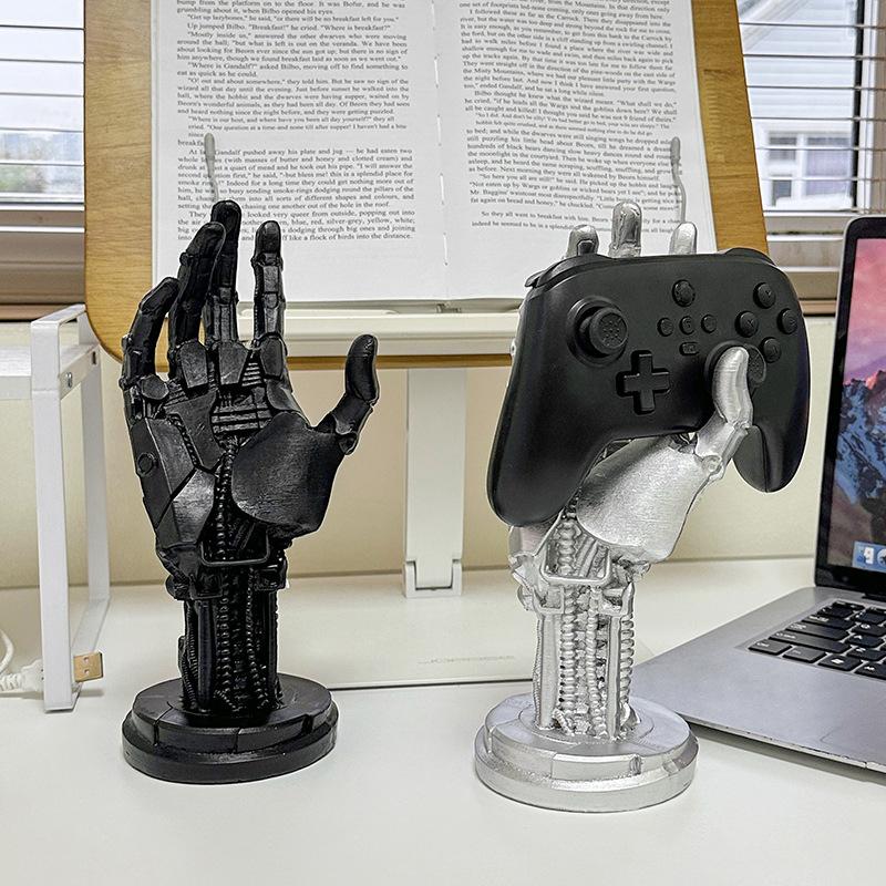 Creative Game Controller Desktop Stand Cyberpunk Mechanical Arm Simulated Robot Hand Sculpture Mechanical Hand Staute Decor