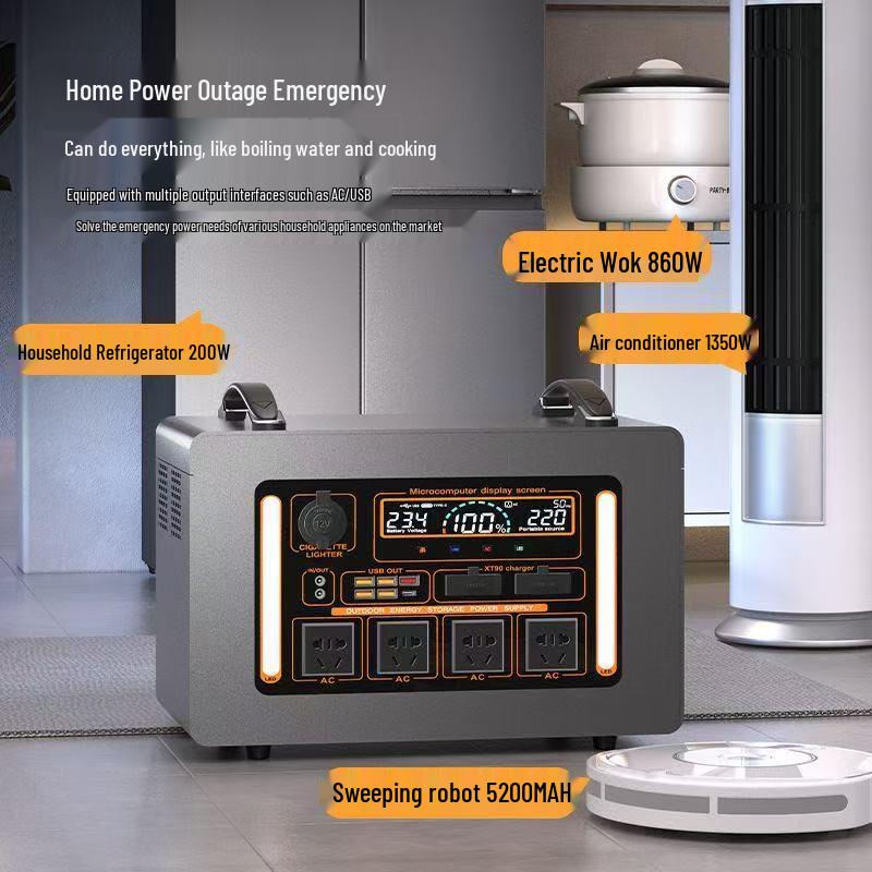 220V Portable Outdoor Power Supply: Large-Capacity Emergency Backup for Camping, Live Streaming, and Self-Driving Tours.