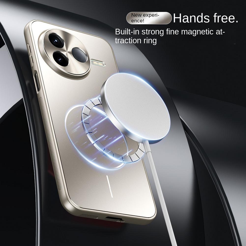 Electroplated Micro-matte Back Plate with Thin Magnetic Ring Case For Poco F7 Ultra POCO F7 Pro Camera Protect Cover