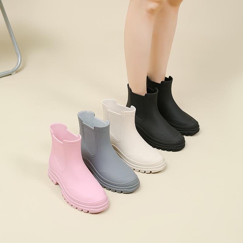 Women's Waterproof Low-top Water Boots In Summer, Short-cylinder Rain Boots, Rubber Shoes For Car Washing And Kitchen Use