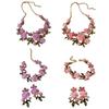 Pearl Rose Flower Necklace Rhinestone Women Jewelry Temperament Stud Earrings  Vacation