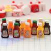10Pcs Dollhouse Miniature Strawberry Sauce Jam Jar Kitchen Food Accessories Mini Ketchup Pretend Play Food