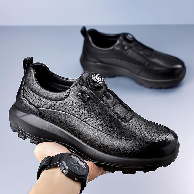 Men's Spring 2026 Rotating Buckle Leather Shoes - Business Casual, Outdoor Fashion, Sports, Travel, and Mountaineering.