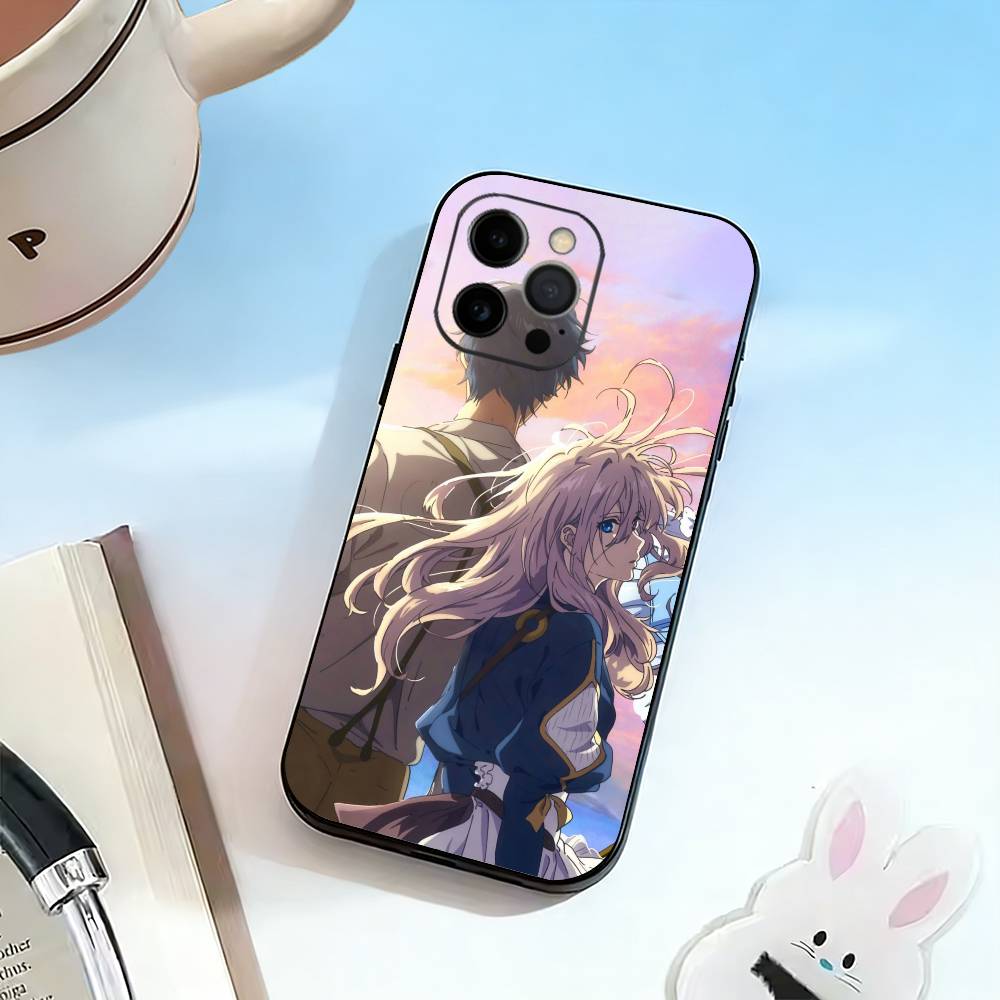 

love-V-iolet E-vergarden Phone Case For iPhone 17, 16,15,14,13,12,11 Plus,Pro Max, Others Soft Black Cover iPhone17promax