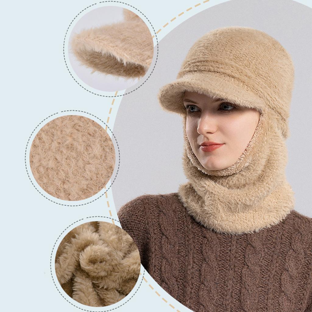 Furry Balaclava for Outdoor Activity Hat with Neck Warmer Hat Pullover Unisex Hat Furry Skull Caps 2000s