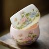 Hand Painted Peony Luohan Ceramic Master Cup Mutton Fat Jade Porcelain Chinese Gongfu Teaware Personal Luxury Gift
