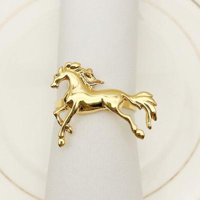 6Pcs Napkin Buckle Animal Shape Decorative Alloy Wedding Horse Napkin Ring Decor Accessories