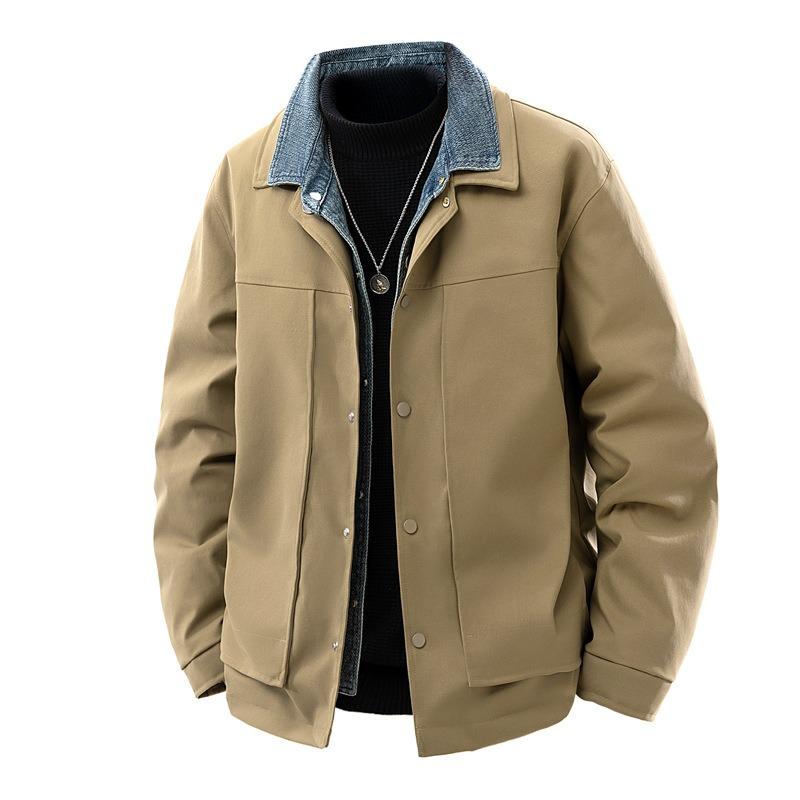 % White Duck Down Fake Two-piece Down Jacket Men s Winter New Loose Lapel Casual Jacket Men s M