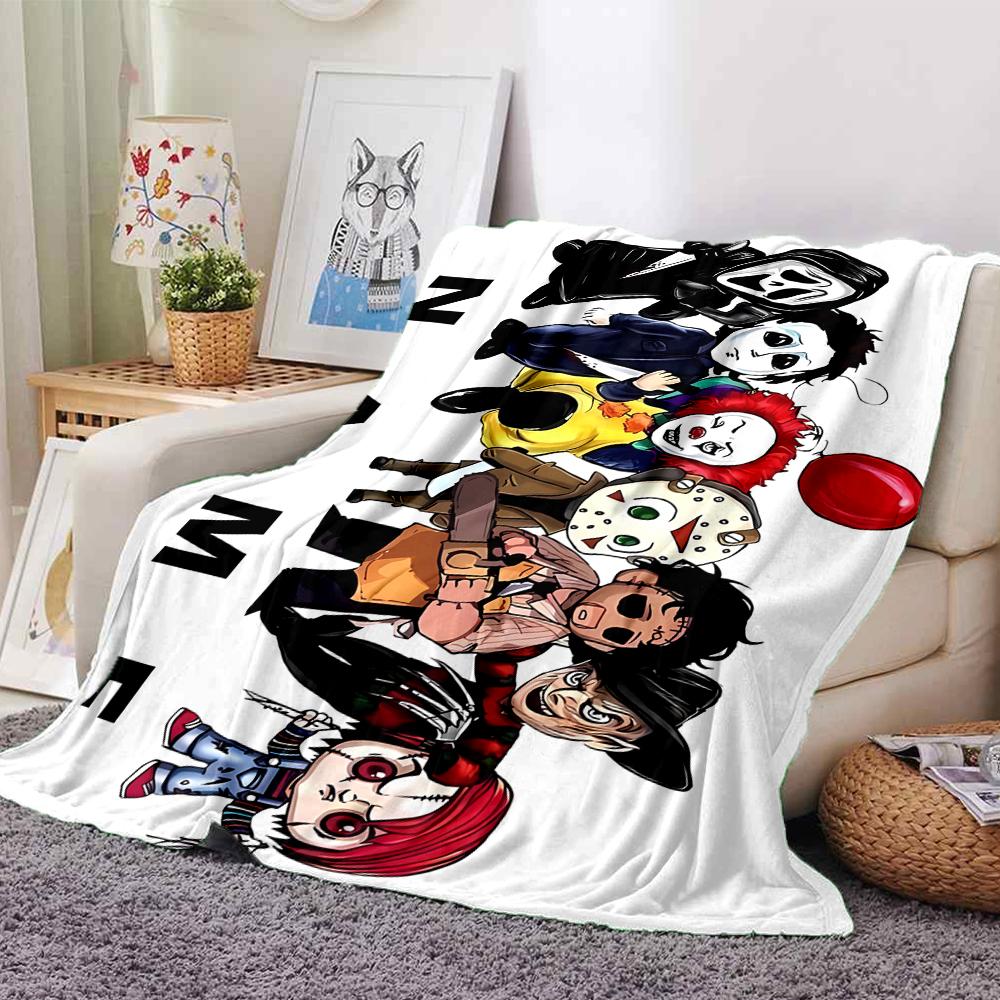 Custom Name Halloween horror Theme Printed Blanket - Perfect for Couch, Bed, Travel & Outdoor Use | Machine Washable, Cozy & Durable.