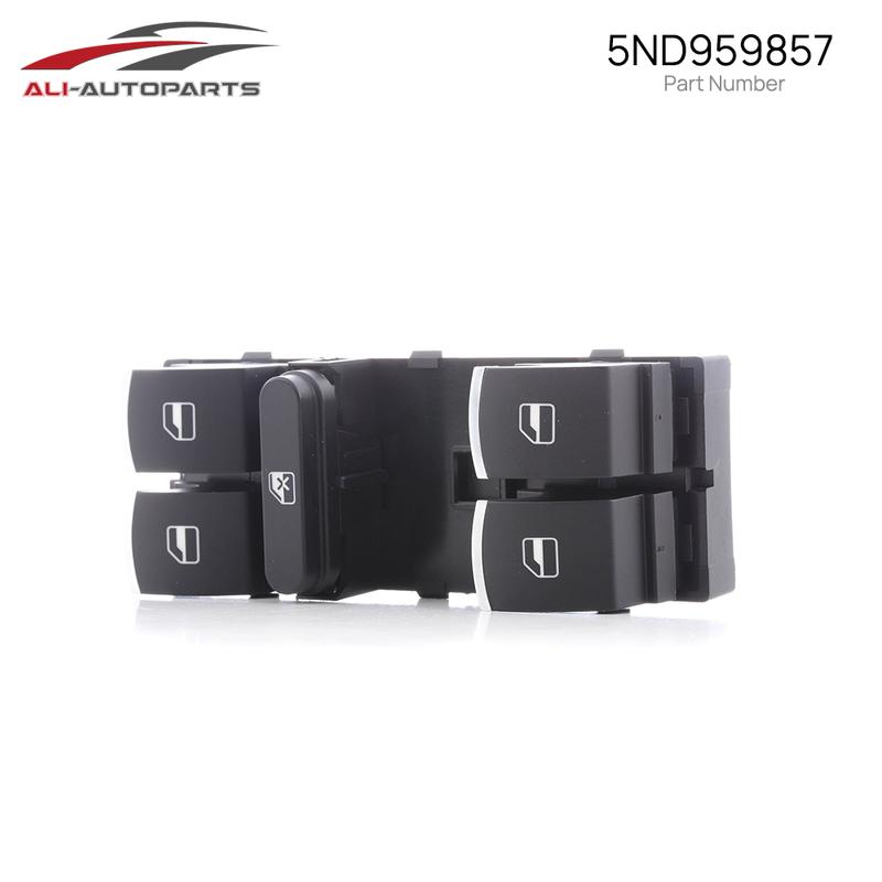 5ND959857 Chrome Auto Window Switch Headlight Switches Window Control Power Lift Switch For VW Golf GTI 5 6 Jetta 6