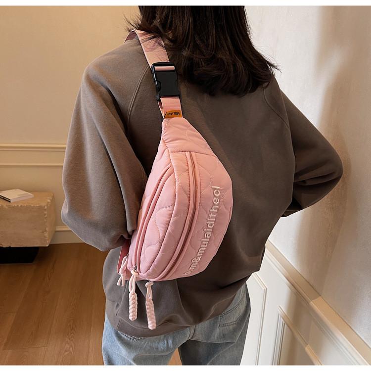 Cotton Pouch Bag For Girls With Zipper Closure And Phone Pocket For Casual Travel
