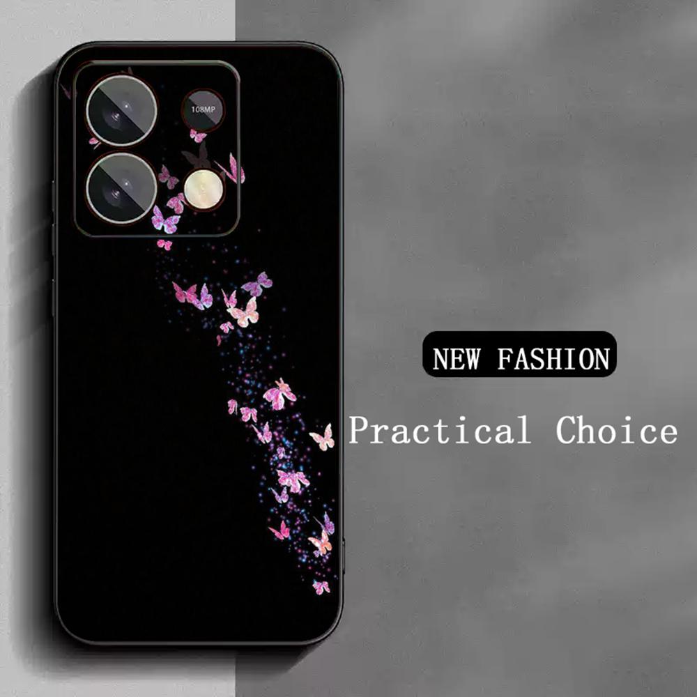 Fashion personal Butterfly pattern design Phone Case For Redmi Note 14 13 12 11 Pro Plus S 5G 14C A3 Soft Black Phone Cover
