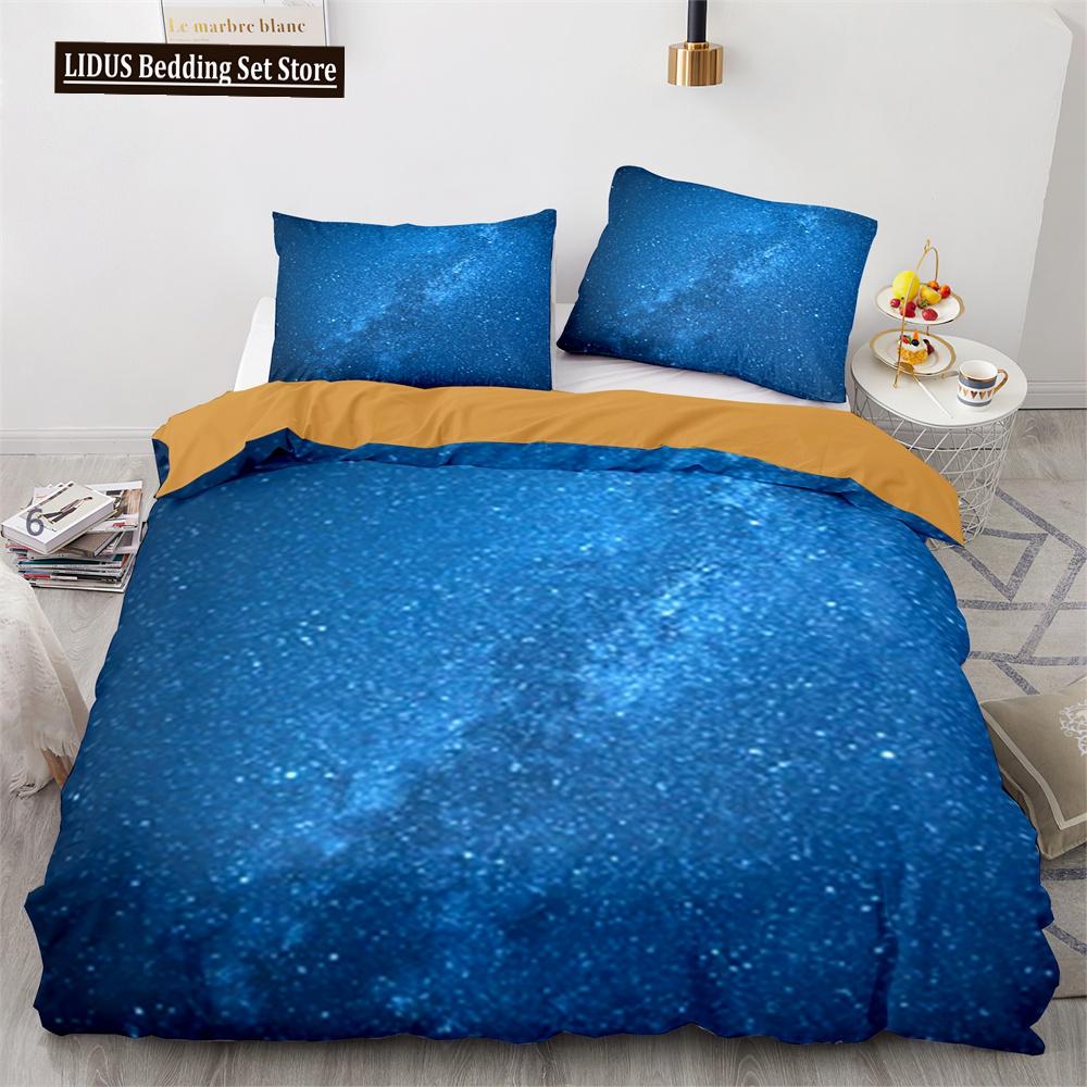 Set Copripiumino Cielo Notte Spazio Universo Stelle Nebulose Luna Set Biancheria da Letto Decorativo King Twin Size Copripiumino in Poliestere