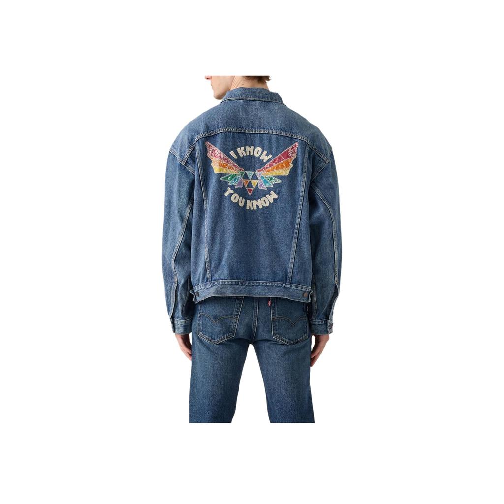 Levis Simple Comfortable Versatile Back Embroidered Long Sleeve Denim Jacket Unisex jackets 002FF-0000