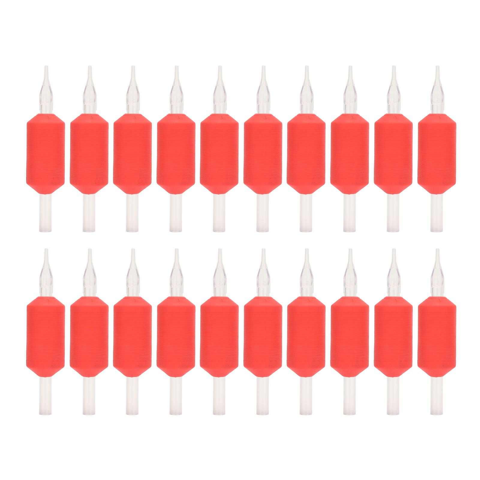 

20pcs Tattoo Handle Grip 25mm 5RT Portable Individual Package Disposable Tattoo Hand Tube Red