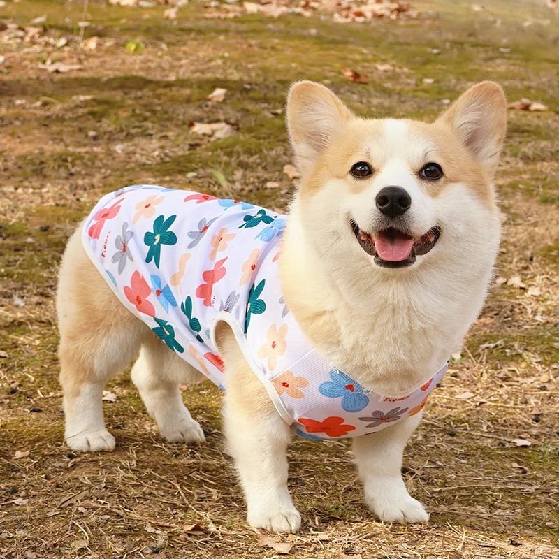 Cooling Summer Pet Dog Vest Cartoon Soft Cat Clothing Summer Casual Shirts Small Medium Large Dogs Puppy French Bulldog Clothes