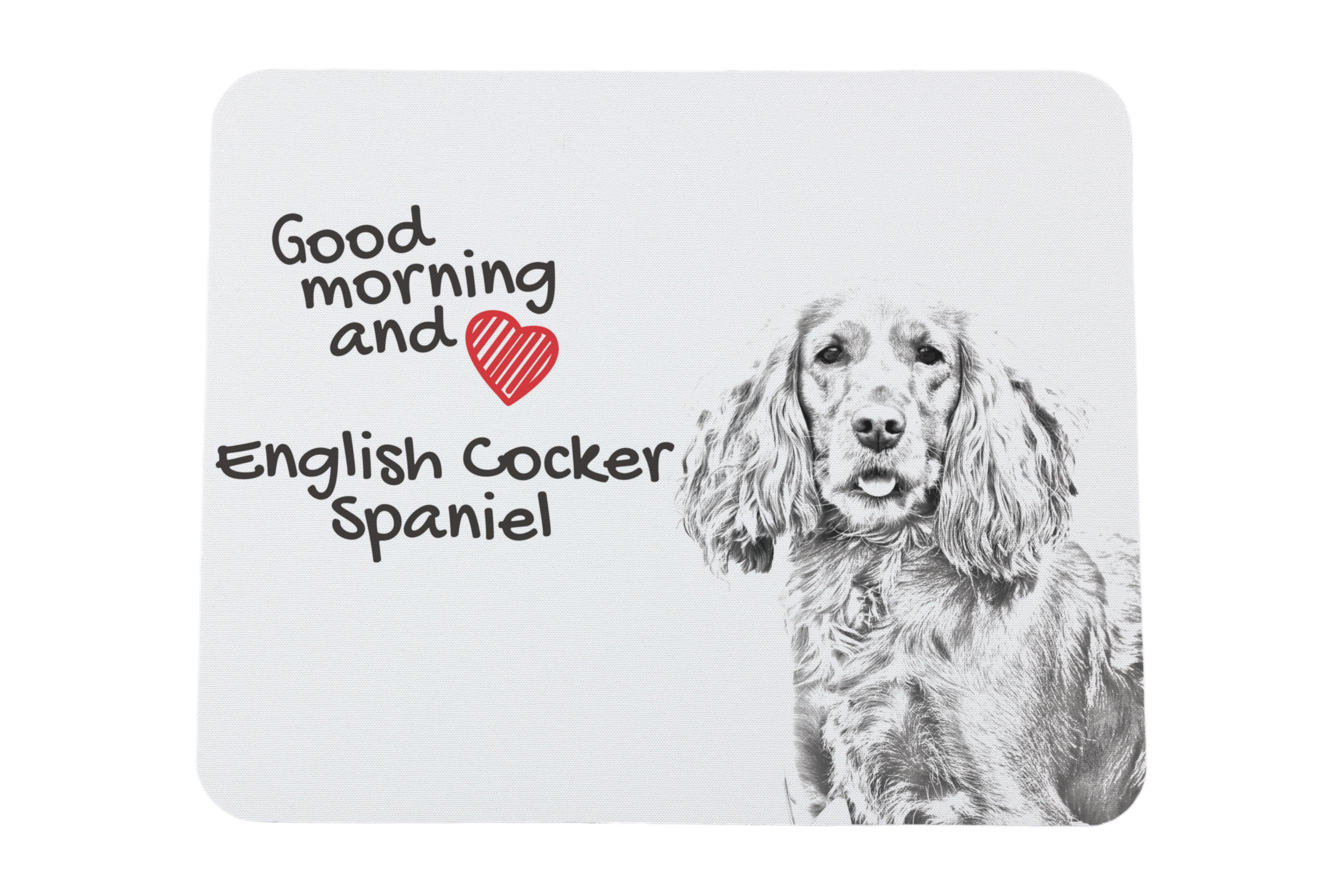 

English Cocker Spaniel - mouse pad with print, personalized dog-themed mouse pad, unique gadget for an office worker by Art-Dog brand білий