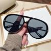 Fashion Sunglasses: Unisex Double Bridge Large Frame Pilot Style with Curved Temples
