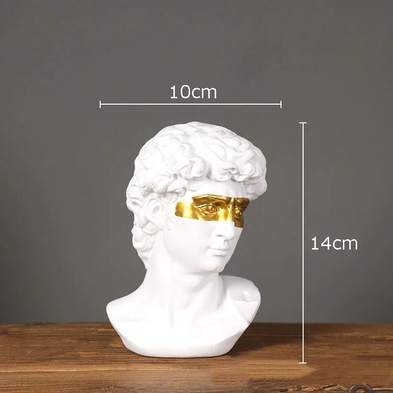 Greek Mask David Bust Statue Resin Classic Roman Sculpture Modern Art Home Office Study Room Bookshelf Decor Collection Gifts